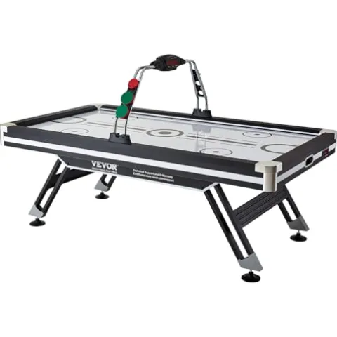 VEVOR Air Hockey Table 89″ with Electronic Score System, LED Sports Game, 2 Pushers, 2 Pucks – Black and White