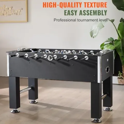 VEVOR Foosball Table 55 inch Standard Size Indoor Full Size for Home, Family, and Game Room Black