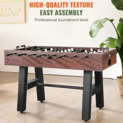 VEVOR Foosball Table 55-inch Standard Size Indoor Full Size Soccer with Foosball Table Set Walnut