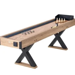 VEVOR 9ft Shuffleboard Table & Bowling Combo Black/Brown