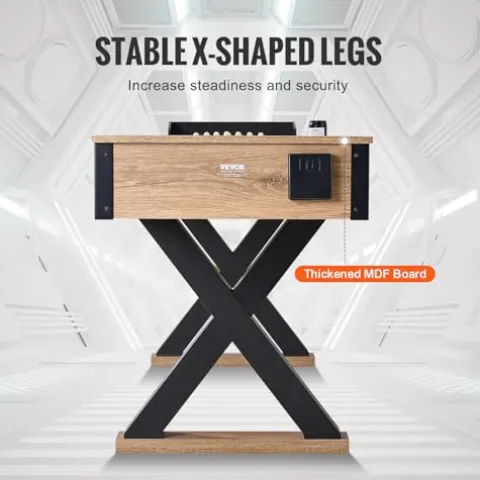 VEVOR 9ft Shuffleboard Table & Bowling Combo Black/Brown