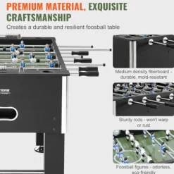 VEVOR 55-Inch Foosball Table with 4 Balls & Cup Holders Black