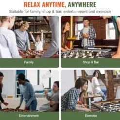 VEVOR 55-Inch Foosball Table with 4 Balls & Cup Holders Black