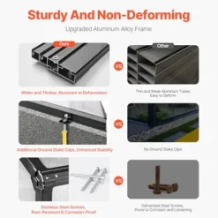 VEVOR Polycarbonate Greenhouse 8×12 Ft Black