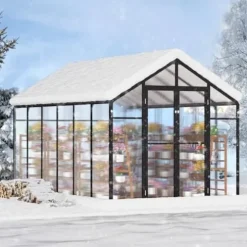 VEVOR Polycarbonate Greenhouse 8×12 Ft Black