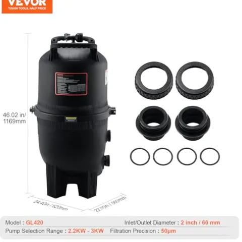 VEVOR Pool Cartridge Filter 425Sq. Ft Inground Above Ground Swimming Pool Filtration System Upgraded Version 420-425 sq.ft w/ 4 Filters