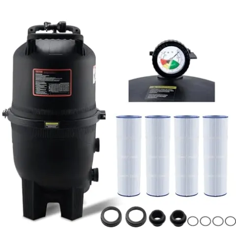 VEVOR Pool Cartridge Filter 425Sq. Ft Inground Above Ground Swimming Pool Filtration System Upgraded Version 420-425 sq.ft w/ 4 Filters