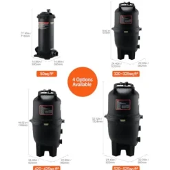 VEVOR PRO Cartridge Pool Filter Tank 320-325 Sq.Ft Upgraded Version with 4 Filters