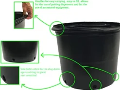 Viagrow Nursery Pots #7 Series Pallet 6.06 Gal Black (1,440 per pallet)