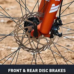 Viribus Fat Tire Bike Mens Mountain Bike Full Suspension 21 Speed Aluminium Alloy Frame 26″ MTB Adult Bicycle Orange