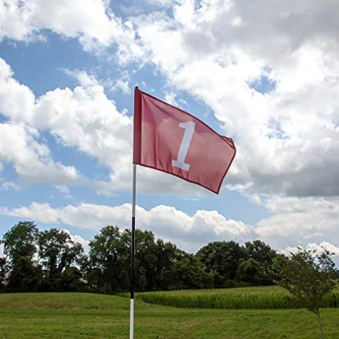Vispronet Numbered Golf Flags (18) 20in x 14in Red & White #1-18