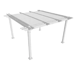 Vita 12×12 Foot White Vinyl Aberdeen Pergola with Adjustable Shade Louvres