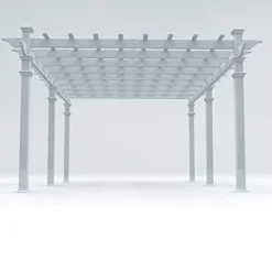 Vita 12×16 Foot White Vinyl Barcelona Flat Top Pergola