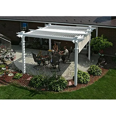 Vita Camelot 12′ x 12′ Adjustable Louvered Vinyl Pergola White