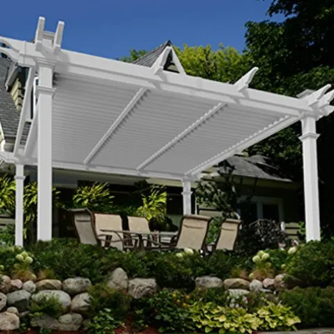 Vita Camelot 12′ x 12′ Adjustable Louvered Vinyl Pergola White