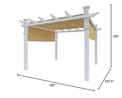Vita Malibu 10′ x 10′ Vinyl Pergola White