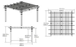 Vita New England Arbors Regency 12′ x 12′ Vinyl Pergola White