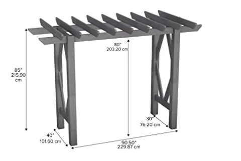 Vita Summerwood Craftsman Cedar Arbor Charcoal 91″x40″x85