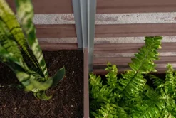 Vita Urbana 11-Foot Embossed Vinyl Parklette Planter Combo with Trellis Espresso Brown