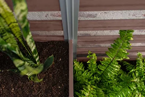 Vita Urbana 11-Foot Embossed Vinyl Parklette Planter Combo with Trellis Espresso Brown