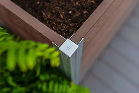 Vita Urbana 11-Foot Embossed Vinyl Parklette Planter Combo with Trellis Espresso Brown