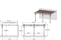 Vita Valencia 12′ x 16′ Attached Vinyl Pergola White