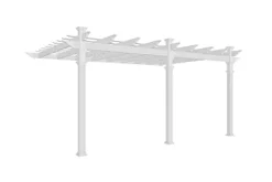 Vita Valencia 12′ x 16′ Attached Vinyl Pergola White