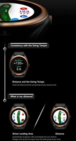 Voice Caddie T8 Golf GPS Watch Black