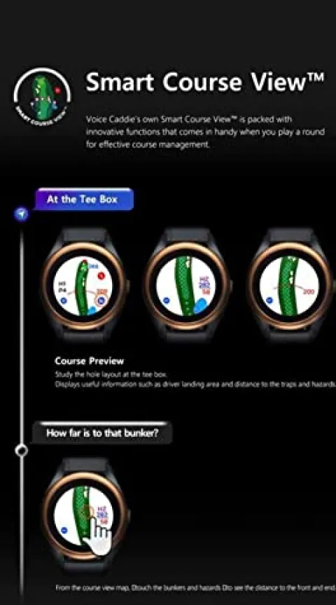 Voice Caddie T8 Golf GPS Watch Black