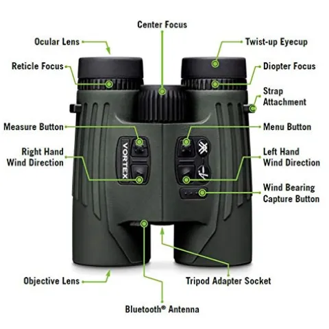 Vortex Optics Fury HD 5000 10×42 Laser Rangefinding Binoculars Green
