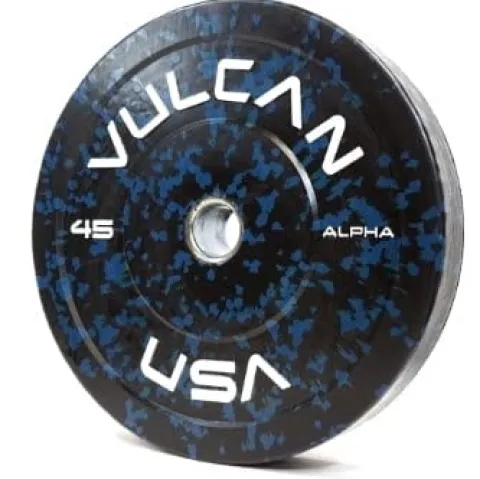 VULCAN Alpha Bumper Plate Set Blue/Yellow/Green/Orange/Grey Fleck