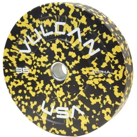 VULCAN Alpha Bumper Plate Set Blue/Yellow/Green/Orange/Grey Fleck