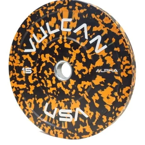 VULCAN Alpha Bumper Plate Set Blue/Yellow/Green/Orange/Grey Fleck