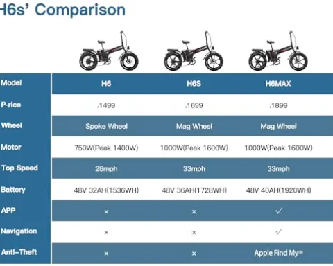 W Wallke Electric Bike Adults Folding 1000W 48V 36Ah Gray