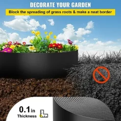WACTO Flexible Landscape Edging 10″ Depth 300 ft Recycled HDPE Black