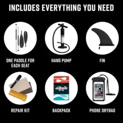 Waimea Bay Rigid Inflatables Amped 2 Seater Inflatable Fishing Kayak Multicolor