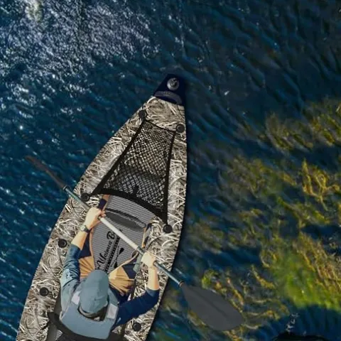 Waimea Bay Rigid Inflatables Grass Camo 3 Seater Fishing Kayak Multicolor