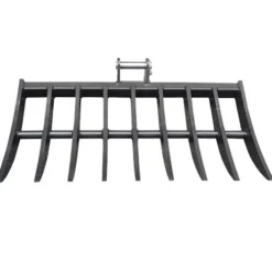Wallemac Land Clearing Root Rake 36″ for Bobcat Mini Excavator Dark Grey