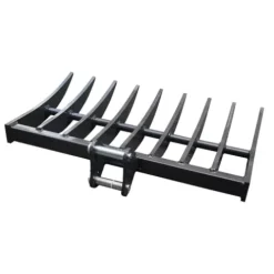 Wallemac Land Clearing Root Rake 36″ for Bobcat Mini Excavator Dark Grey