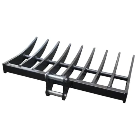Wallemac Land Clearing Root Rake 36″ for CAT Mini Excavator Dark Grey