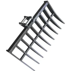 Wallemac Land Clearing Root Rake 36″ for CAT Mini Excavator Dark Grey