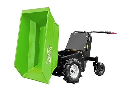 Wallemac 1100lb Loading Capacity 48V Battery Powered Electric Wheelbarrow Green
