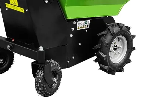 Wallemac 1100lb Loading Capacity 48V Battery Powered Electric Wheelbarrow Green