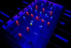 Warrior Table Soccer Professional Black Light Foosball Table Blue, Red