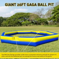 WARSUN Giant 26Ft Inflatable Gaga Ball Pit with Built-in Blower Blue&Yellow