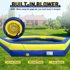WARSUN Giant 26Ft Inflatable Gaga Ball Pit with Built-in Blower Blue&Yellow