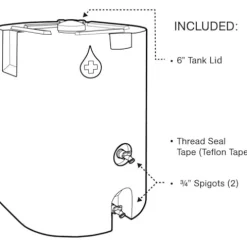 WaterPrepared 160 Gallon Stackable Utility Water Tank with Large Cap and 2 Spigots Blue