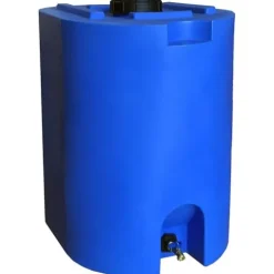 WaterPrepared 2 Pack 55 Gallon Stackable Rain Barrel Storage Blue