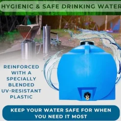 WaterPrepared 3 Pack Portable Water Tank 35 Gallon Blue