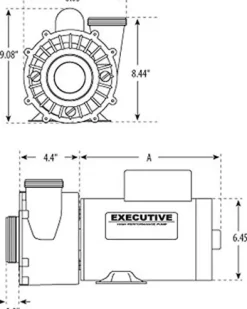 Waterway Plastics 5 Horsepower 230V 2-Speed Spa Pump Side Discharge Executive 56 Black